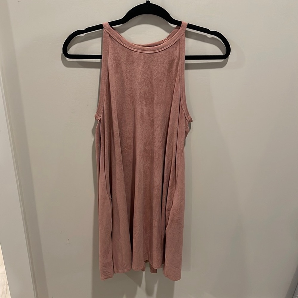 Suede, pink dress